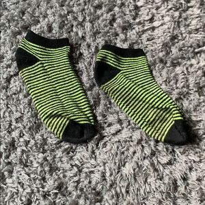 Green and Black striped socks